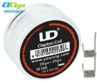 Готовая спираль UD SS316L Clapton Coil (26GA +30GA, ID2.5x0.5ohm)